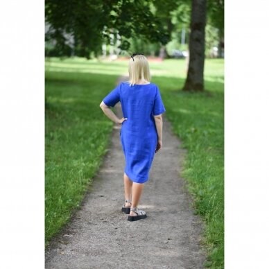 Mėlyna lininė suknelė „Vasara“ 1
